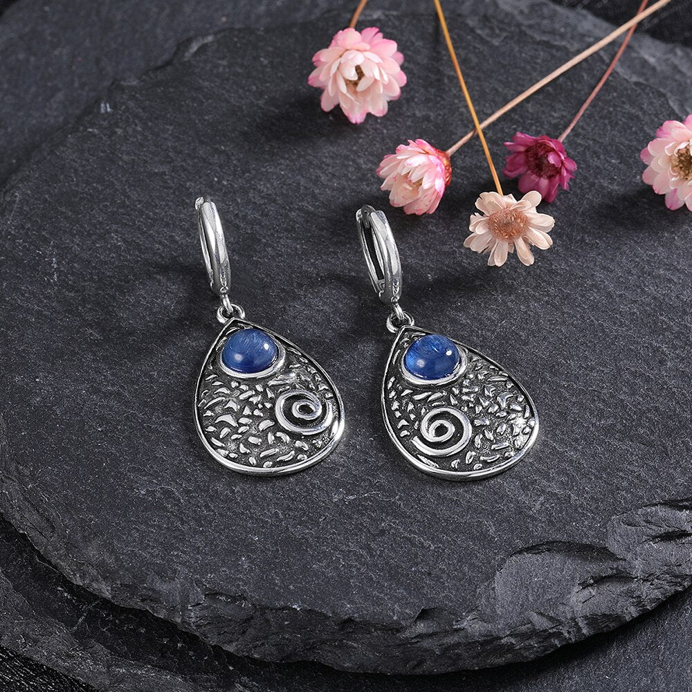 Women's Tibetan Silver Semi-Precious Stone Geometric Earrings