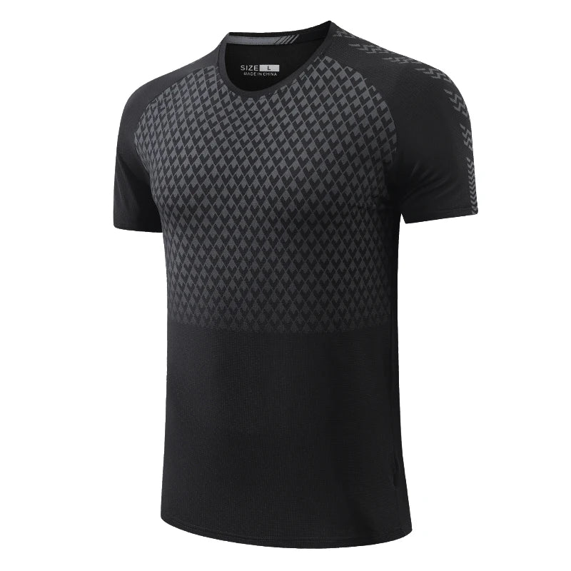 Men's Polyester Short Sleeve Pullover Closure Sportswear T-Shirt