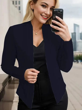 Women's Polyester Long Sleeve Single Breasted Casual Wear Blazer