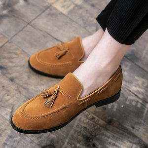 Men's Cow Suede Round Toe Slip-On Closure Formal Wear Shoes