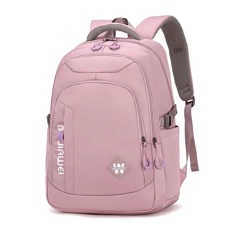 Kid's Girl Nylon Zipper Closure Waterproof Trendy School Backpack