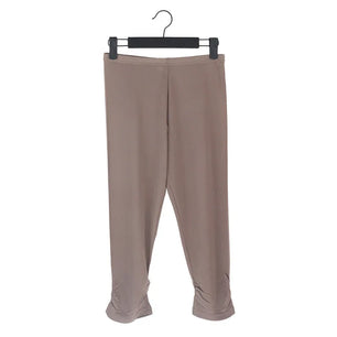 Women's Silk Elastic Closure Mid Waist Double-Sided Casual Pants