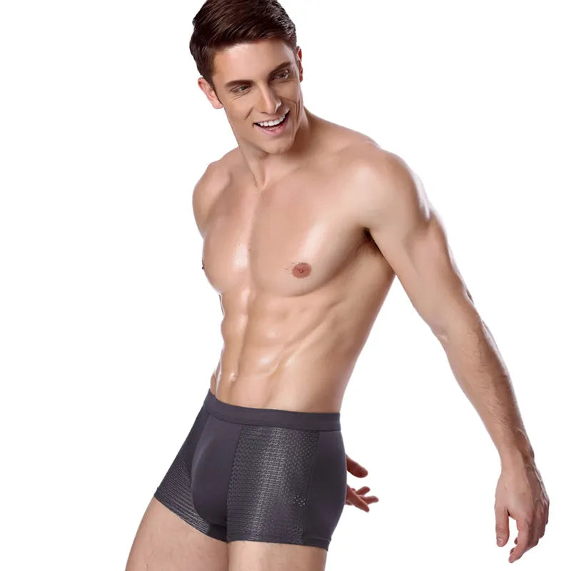 Men's Spandex Breathable Solid Pattern Sexy Loose Boxer Shorts