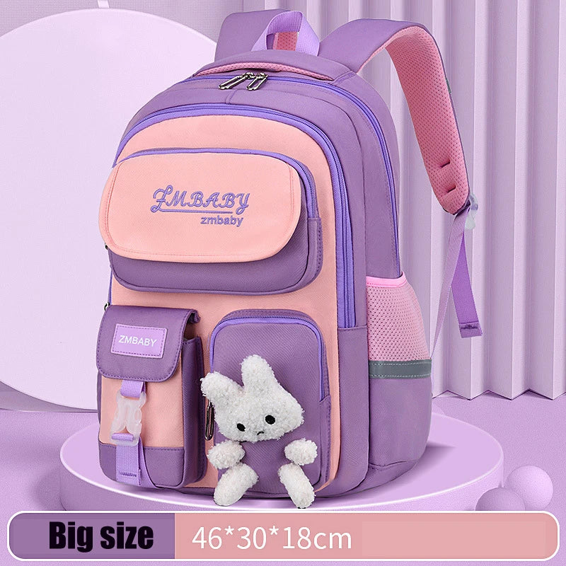 Kid's Nylon Zipper Closure Cartoon Pattern Trendy School Backpack