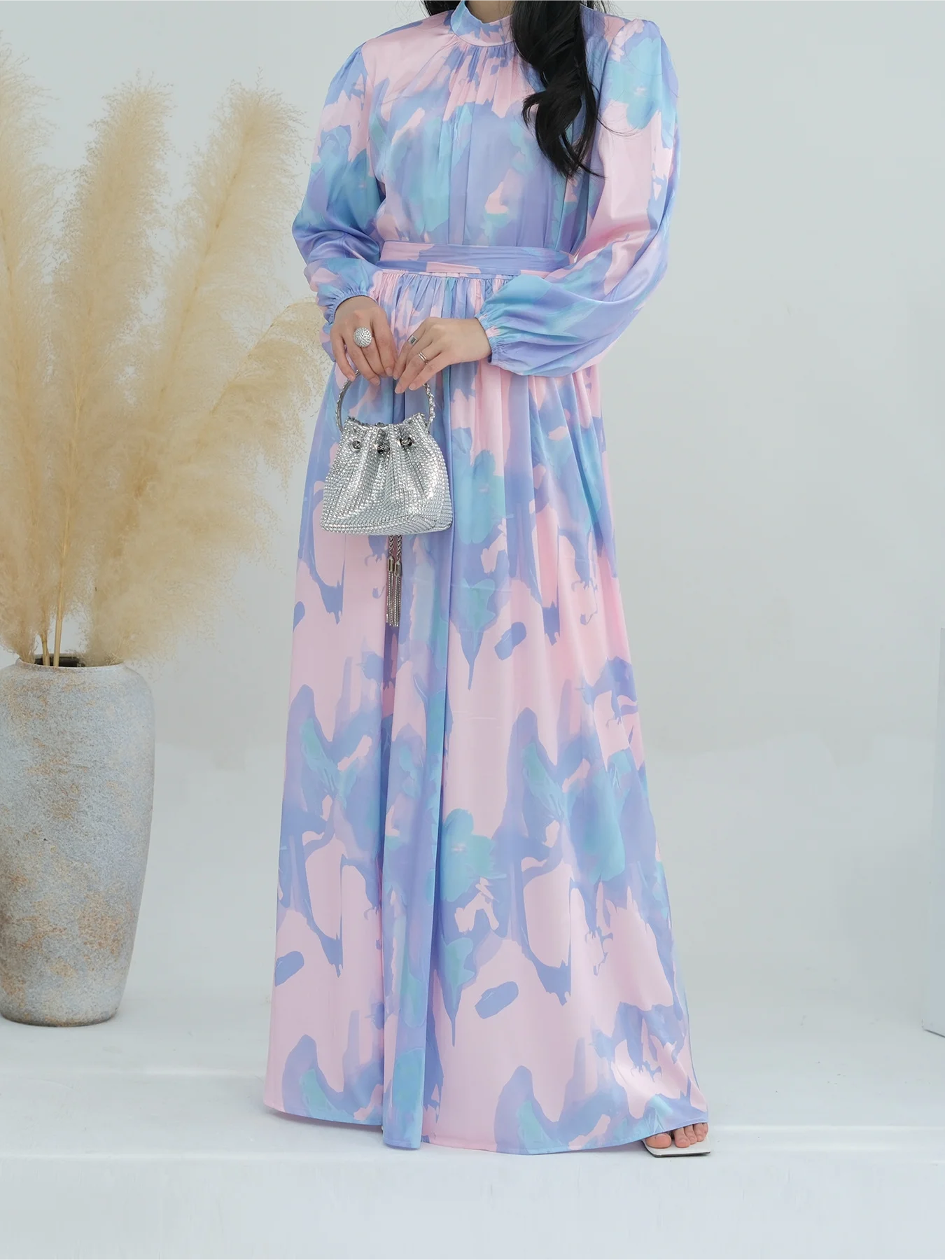 Women's Arabian Polyester Full Sleeves Printed Pattern Dress