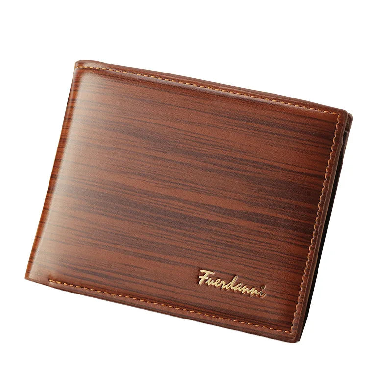 Men's Genuine Leather Card Holder Letter Pattern Trendy Wallets