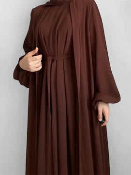 Women's Arabian Polyester Full Sleeve Solid Pattern Casual Abaya