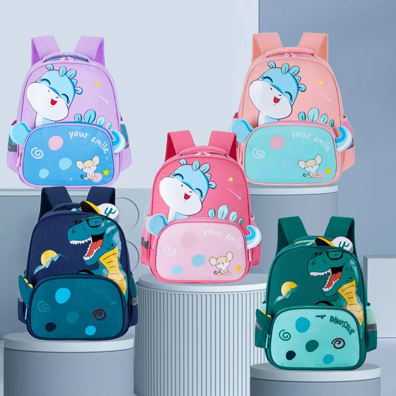 Kid's Oxford Zipper Closure Cartoon Pattern Trendy School Backpack