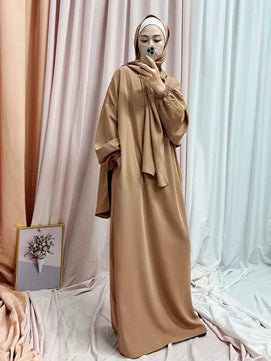 Women's Arabian Polyester Full Sleeve Solid Pattern Casual Abaya