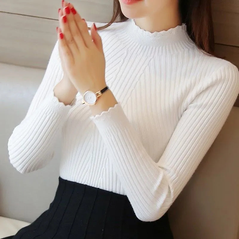 Women's Acrylic O-Neck Full Sleeves Knitted Pullovers Sweater