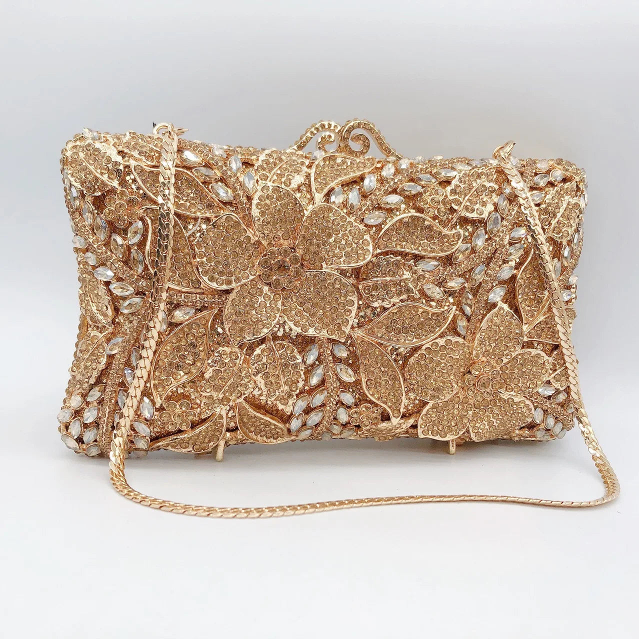 Women's Metallic Hasp Closure Floral Pattern Wedding Clutch