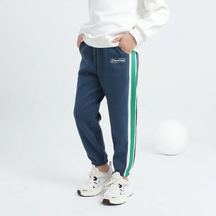 Kid's Boy Cotton Mid Waist Elastic Closure Casual Wear Trousers