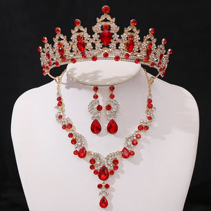 Women's Zinc Alloy Crystal Geometric Bridal Crown Jewelry Sets