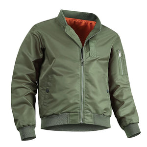 Men's Polyester Stand Collar Long Sleeves Windbreaker Jacket