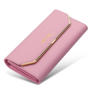 Women's PU Hasp Closure Multi Card Holder Trendy Long Wallet