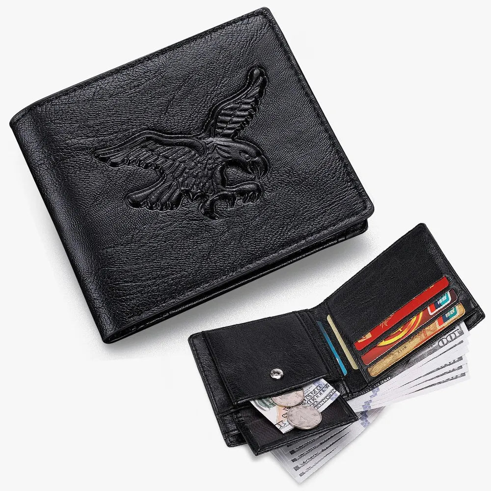 Men's PU Leather Patchwork Pattern Card Holder Mini Trendy Wallets