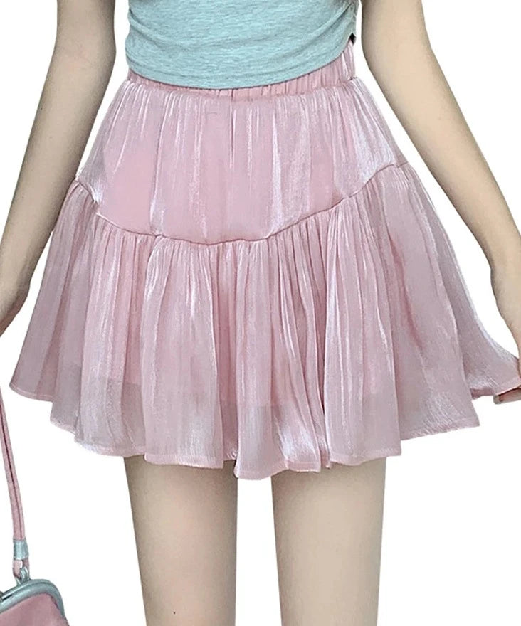 Women's Polyester High Waist Pleated Pattern Casual Wear Skirts