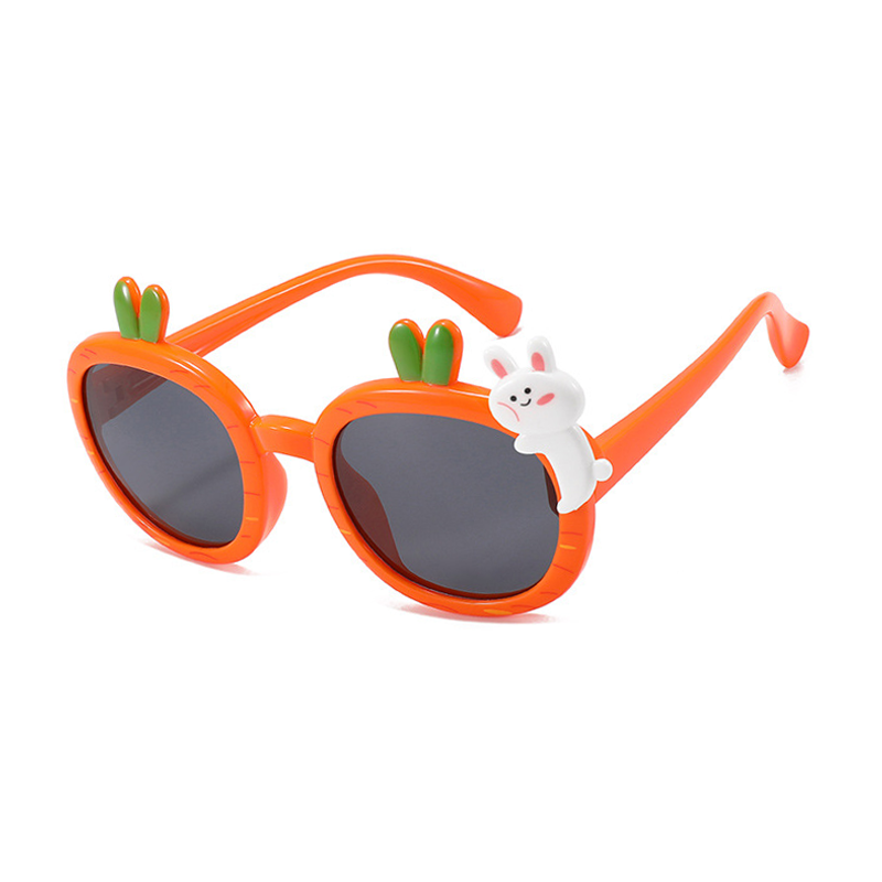 Kid's Acetate Frame Round Shape UV400 Protection Sunglasses