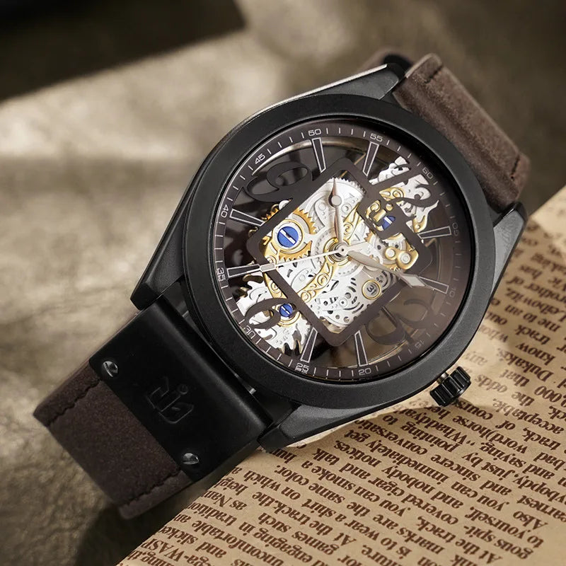 Men's Leather Buckle Clasp Waterproof Luminous Quartz Watches