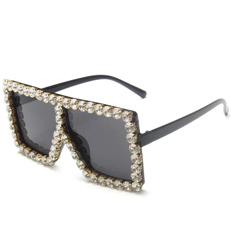 Women's Plastic Frame Acrylic Lens Square Shaped Trendy Sunglasses