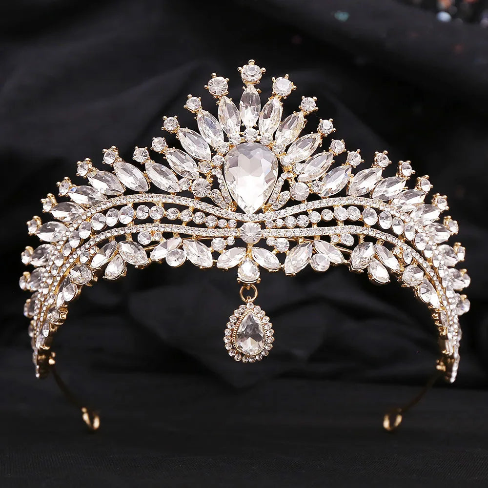 Women's Zinc Alloy Water Drop Pattern Tiaras Bridal Classic Crown