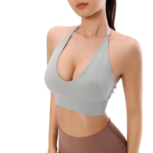 Women's Nylon Sleeveless Breathable Seamless Sport Crop Top