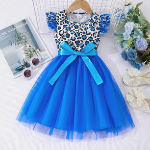 Kid's Girl Polyester Sleeveless Leopard Pattern Princess Dress