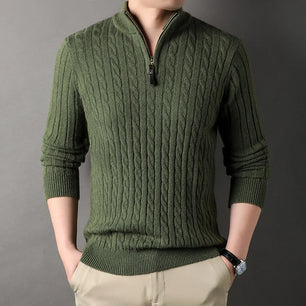 Men's Acrylic Stand-Neck Full Sleeve Knitted Casual Wear Sweater