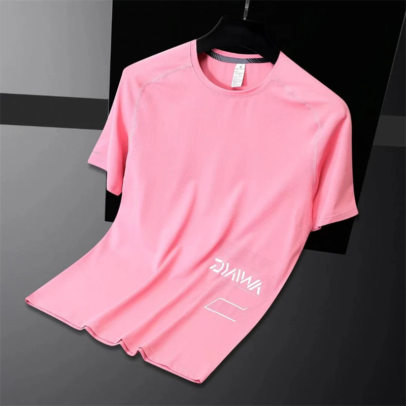 Men's Polyester Short Sleeve Pullover Closure Sportswear T-Shirt