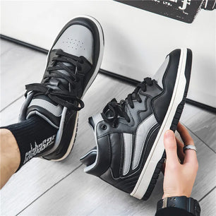 Men's Cotton Round Toe Lace-Up Closure Breathable Sport Sneakers