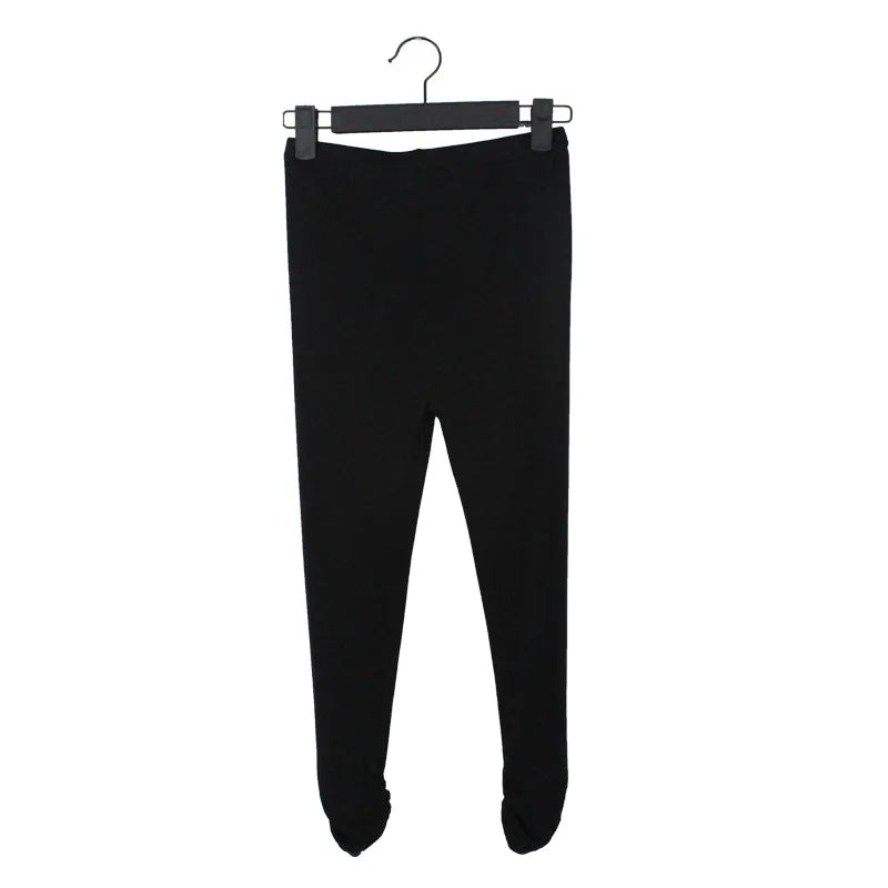 Women's Silk Elastic Closure Mid Waist Double-Sided Casual Pants