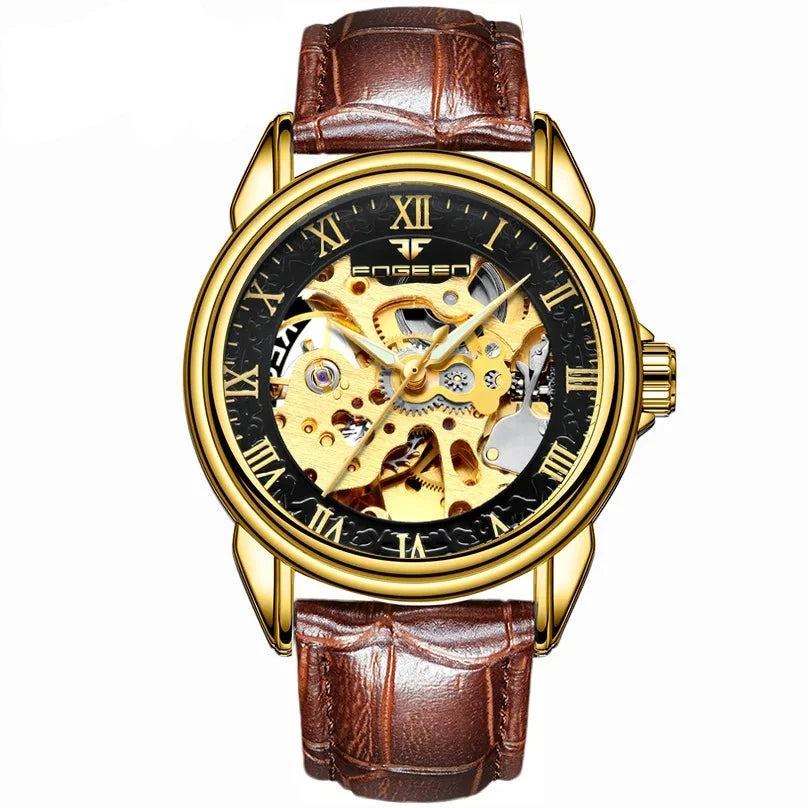 Men's Alloy Case Folding Clasp Round Shaped Waterproof Watches