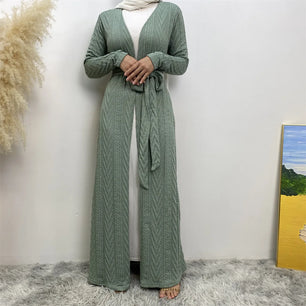 Women's Arabian Polyester Full Sleeve Solid Pattern Casual Abaya