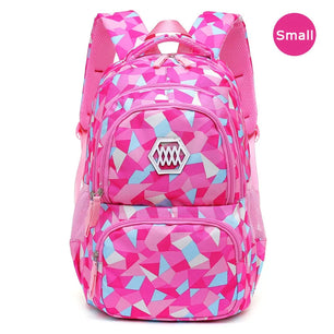 Kid's Girl Oxford Zipper Closure Waterproof School Backpack