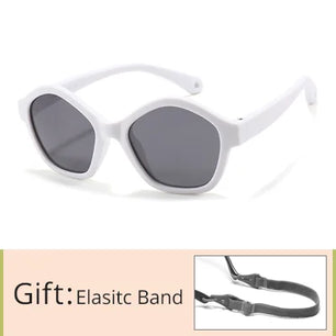 Kid's Acetate Frame Polycarbonate Lens Polygon Shaped Sunglasses