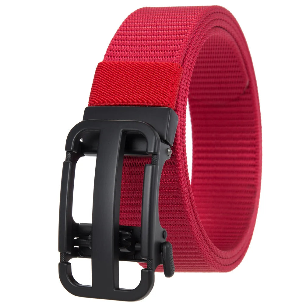 Men's Canvas Automatic Buckle Breathable Solid Pattern Belts