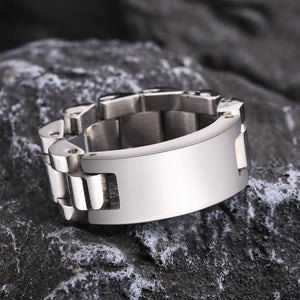 Men's Metal Stainless Steel Geometric Shaped Trendy Wedding Rings