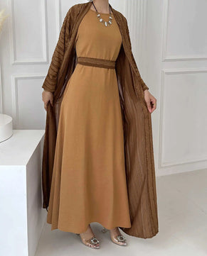 Women's Arabian Polyester Full Sleeve Solid Pattern Casual Abaya