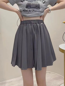 Women's Polyester High Waist Pleated Pattern Casual Wear Skirts