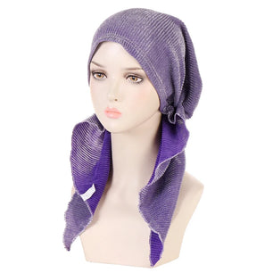 Women's Arabian Polyester Headwear Solid Pattern Casual Hijabs