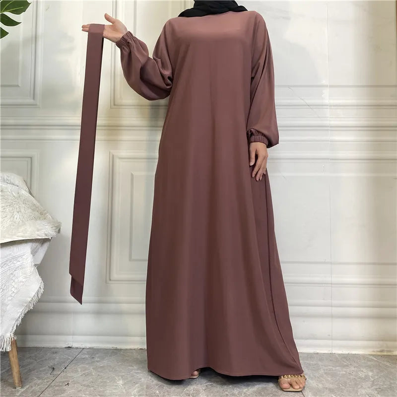 Women's Arabian Polyester Full Sleeve Solid Pattern Casual Abaya