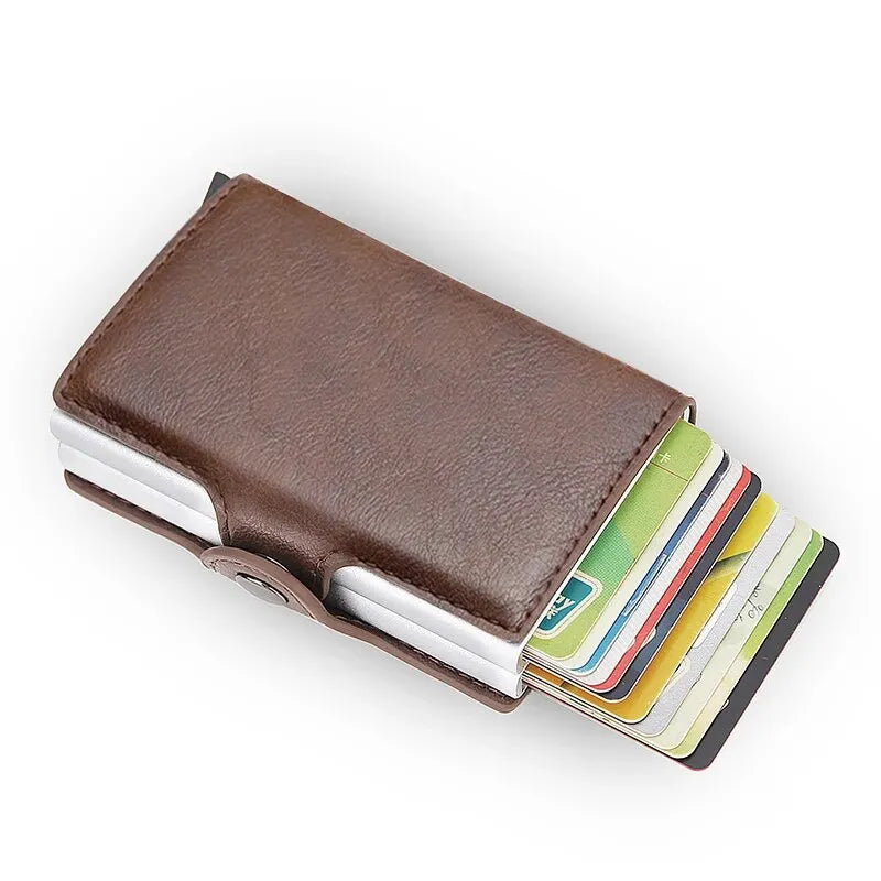 Men's Leather Hasp Closure Solid Pattern Card Holder Wallets