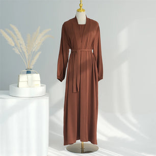 Women's Arabian Polyester Full Sleeve Solid Pattern Casual Abaya