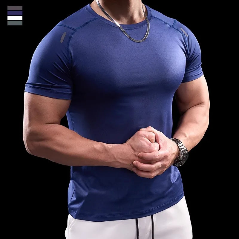 Men's Polyester Short Sleeve Pullover Closure Sportswear T-Shirt