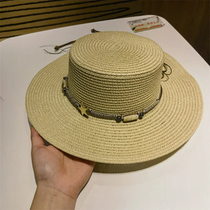 Women's Cotton Solid Pattern Glamorous Sun Protection Brim Hat