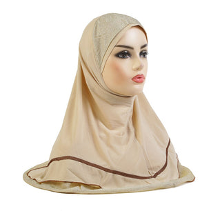 Women's Arabian Polyester Headwear Plain Pattern Casual Hijabs