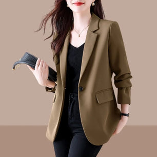 Women's Notched Collar Long Sleeve Single Breasted Chic Blazer