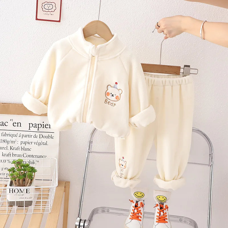 Kid's Boy Cotton O-Neck Full Sleeves Pullover Cartoon Trendy Suit