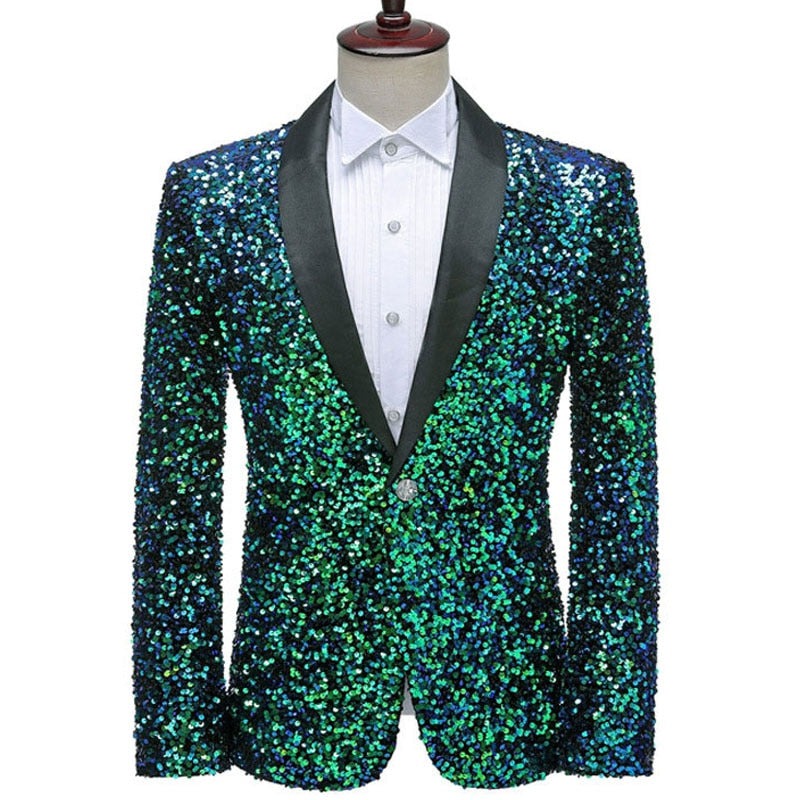 Men's Polyester Full Sleeve Single Button Closure Wedding Blazer