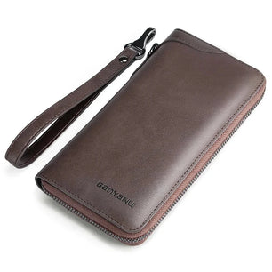 Men's Genuine Leather Card Holder Letter Pattern Trendy Wallets